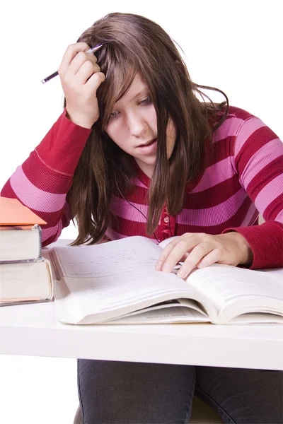 Jonge student studeren voor examens — Stockfoto