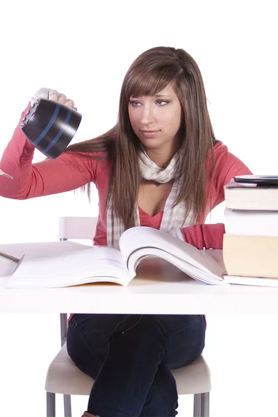 Young student studying for exams — Stock Photo, Image