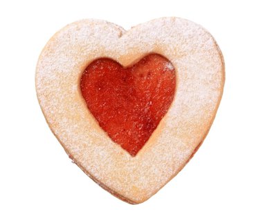 Heart shaped shortbread cookie clipart