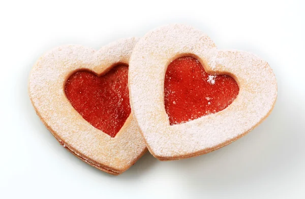 Biscoitos em forma de coração shortbread — Fotografia de Stock