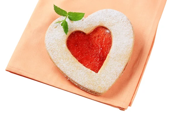 Bolinho de biscoito em forma de coração — Fotografia de Stock