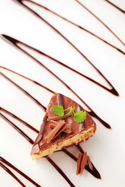 Çikolata Sırlı Ceviz Kek — Stok fotoğraf