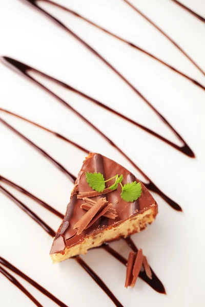 stock image Chocolate glazed nut cake