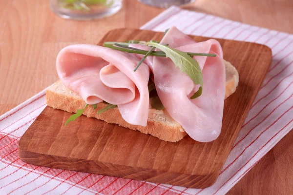 Jamón sandwich abierto — Foto de Stock