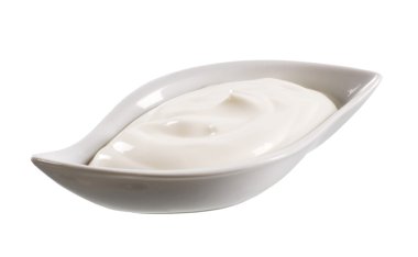 White yogurt in a stylish bowl clipart