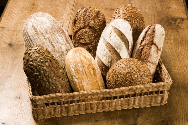 Various types of brown bread — Stock Photo, Image
