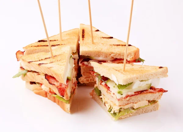 Tříposchoďové sendviče — Stock fotografie