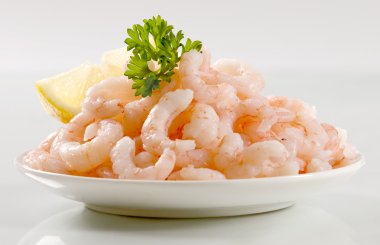 Plateful of shrimps clipart