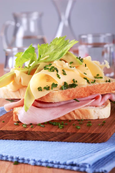 Sándwich de jamón y queso — Foto de Stock