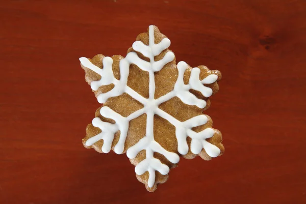Gingerbread snowflake — Stock Photo, Image