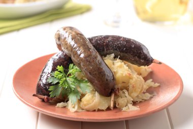 Blood sausage and white pudding clipart