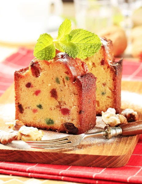 Slices of fruitcake — Stock Photo, Image