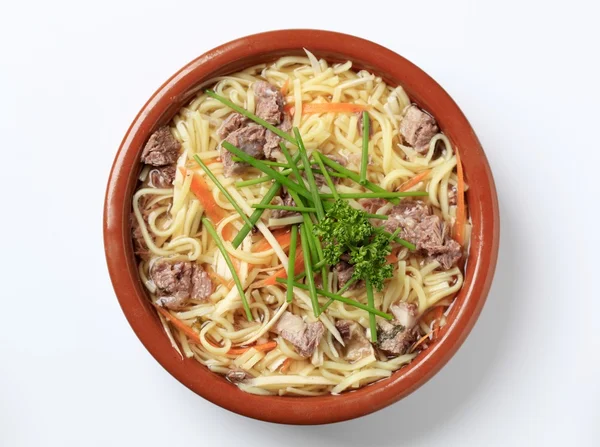 Rundvlees noodlesoep — Stockfoto