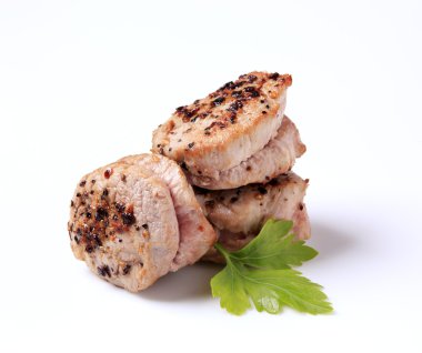 Pan roasted pork tenderloin medallions clipart