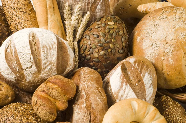 Variedade de pão fresco — Fotografia de Stock