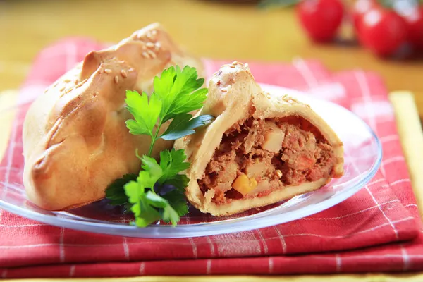 Meat and vegetable pasty — Stock Photo, Image