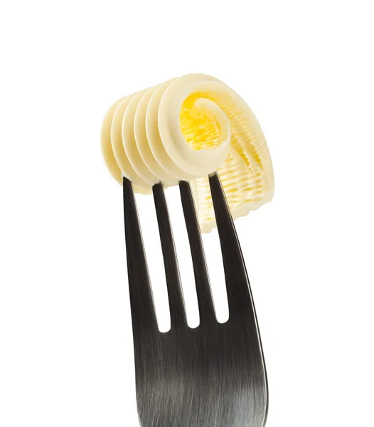 stock image Butter curl on a fork