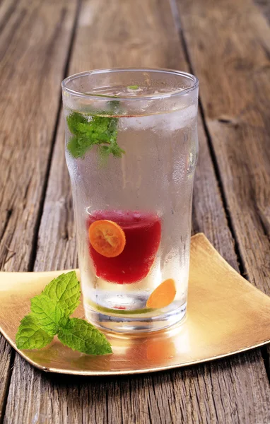 Shot Cranberry Juice Glass Vodka — Stock Photo, Image