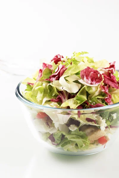 Bowl of salad greens — Stock Photo, Image