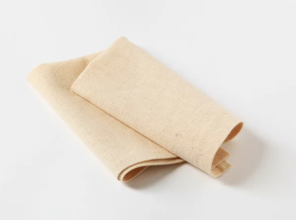 Folded Plain Linen Napkin Studio Shot — Stock Photo, Image