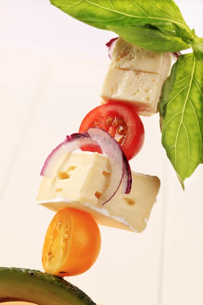 Cheese Tomatoes Avocado Stick — Stock Photo, Image