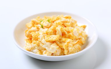 Scrambled eggs in a plate - studio clipart