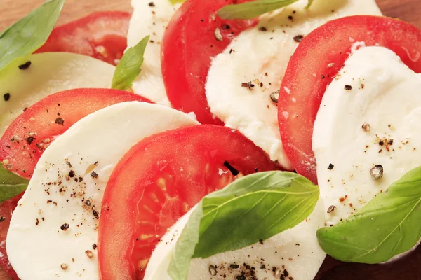 Slices Fresh Mozzarella Cheese Tomato — Stock Photo, Image