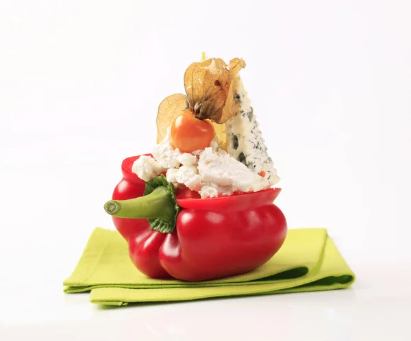 Cheese stuffed bell pepper — Stock Photo, Image