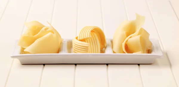 스위스 치즈, 버터 — 스톡 사진