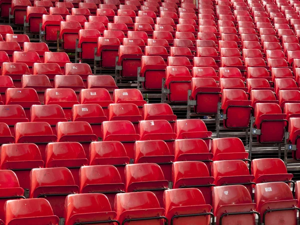 stock image Rows of red seats at a stadium