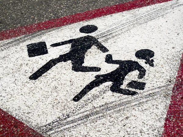Sign Road Children Crossing — Stock Photo, Image