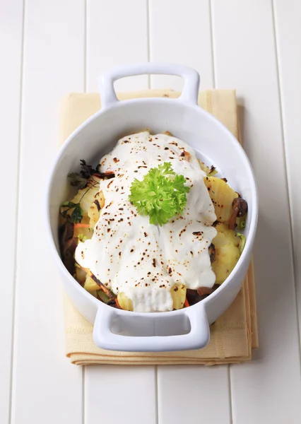 Potatoes Sour Cream Casserole Dish — Stock Photo, Image