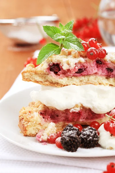 Berry Fruit Cake Cream Cheese Detail — Stock Photo, Image