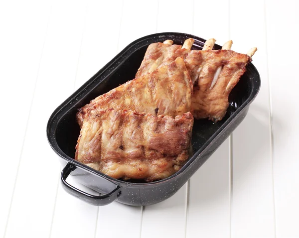 Oven Roasted Rack Pork Ribs Pan — Stock Photo, Image