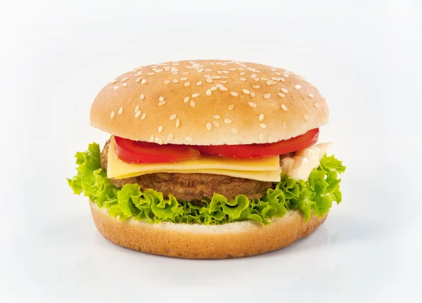 Studio Shot Hamburger Closeup — Stock Photo, Image