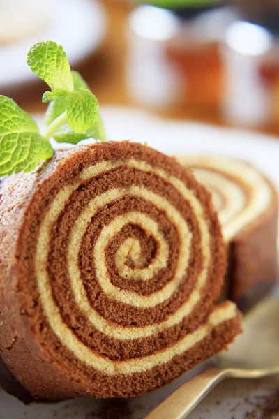 Sponge cake roll — Stock Photo, Image