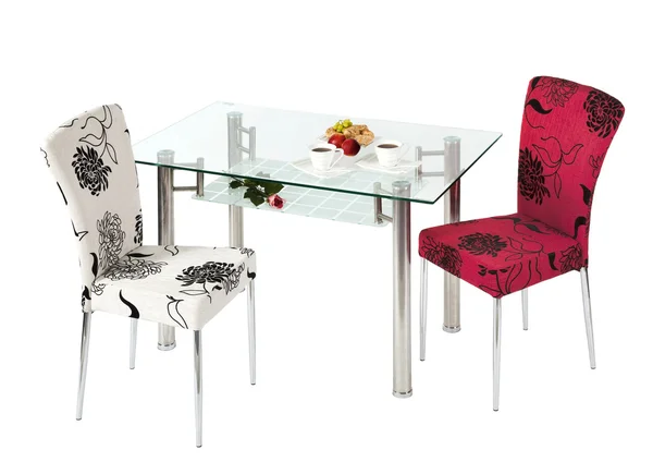Szklany stół i krzesła — Zdjęcie stockowe