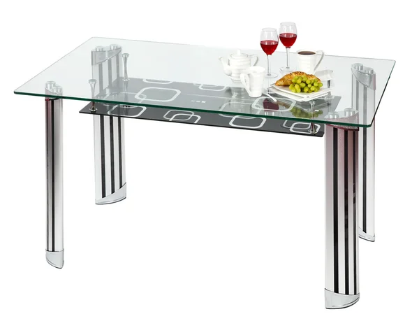 Mesa de jantar superior de vidro moderno — Fotografia de Stock