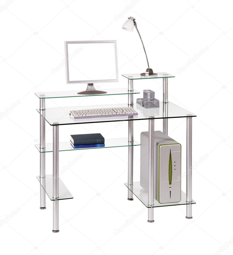 Glass Computer Desk Stock Photo C Ajafoto 5118014