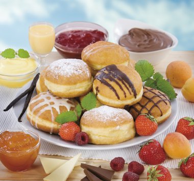 Variety of donuts clipart