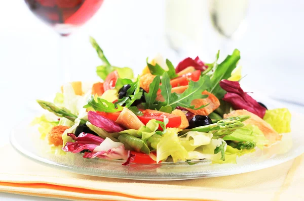Kip en groenten Salade — Stockfoto
