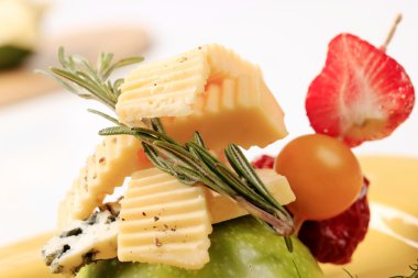 Cheese and fruit appetizer clipart