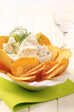 tortilla cips ve lor peyniri