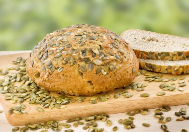 Bread with pumpkin seeds clipart