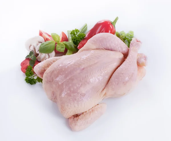 Сырая курица и овощи — стоковое фото