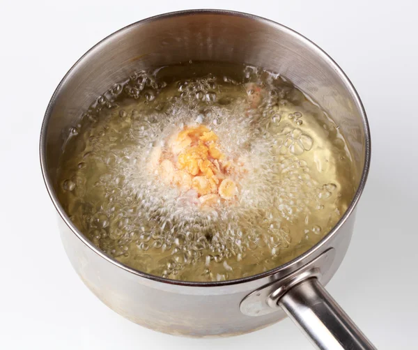 Palillo de pollo en copos de maíz frito — Foto de Stock