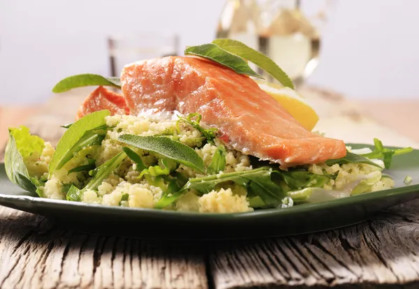 Salmon and couscous — Stock Photo, Image
