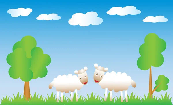 Le pecore fortunate . — Vettoriale Stock