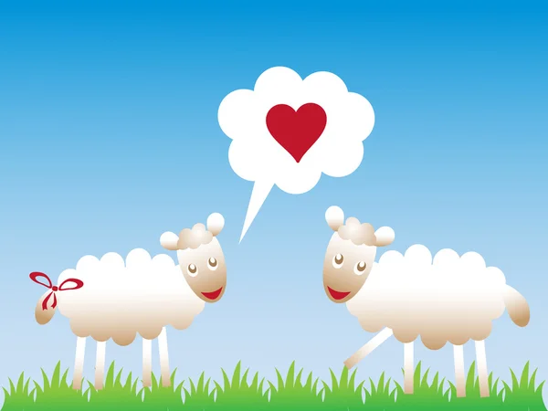 Die glücklichen Schafe. — Stockvektor