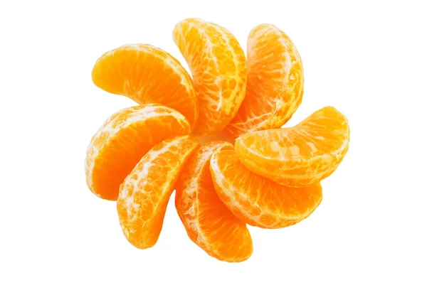 Die saftigen Segmente der Mandarine. — Stockfoto